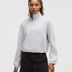 Brushed Softstreme Half Zip in Heathered Core Ultra Light Grey - NWOT